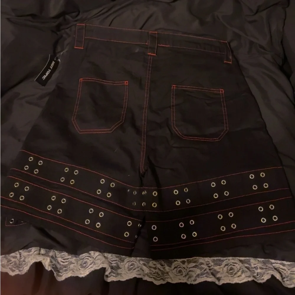 Hot Topic Black High Rise Jeans with Red Stitching New With Tags Size 9